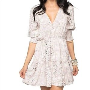 BUDDY LOVE | Paltrow Elastic Waist Mini Dress | Pebble | Medium | NWT